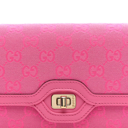 Gucci GG Monogram Textured Dollar Calfskin Small Luce Shoulder Bag Pink 15 of 19