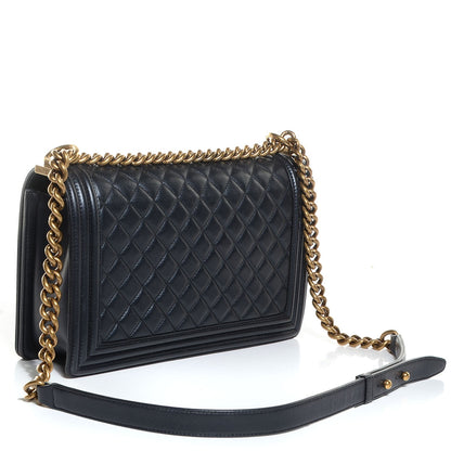 Chanel Lambskin Quilted New Medium Boy Flap Pearl Black 3 of 8