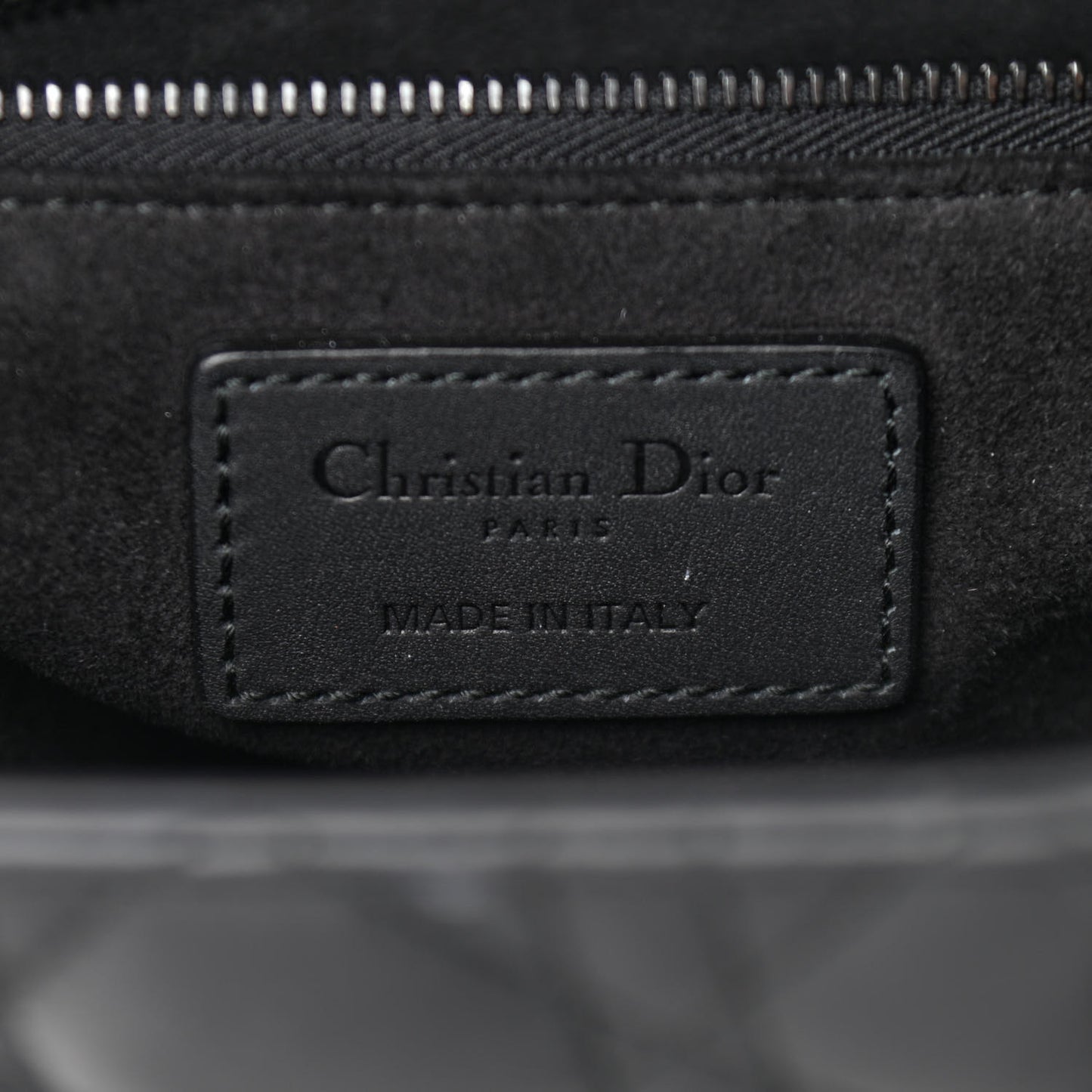 Ultra Matte Calfskin Cannage Medium Lady Dior Black