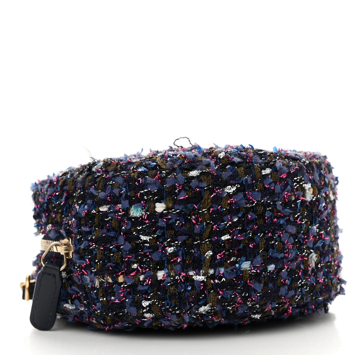Chanel Tweed Quilted Round Clutch With Chain Multicolor 4 of 12