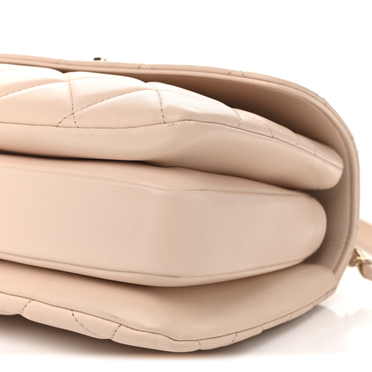Lambskin Quilted Small Trendy CC Dual Handle Flap Bag Light Beige