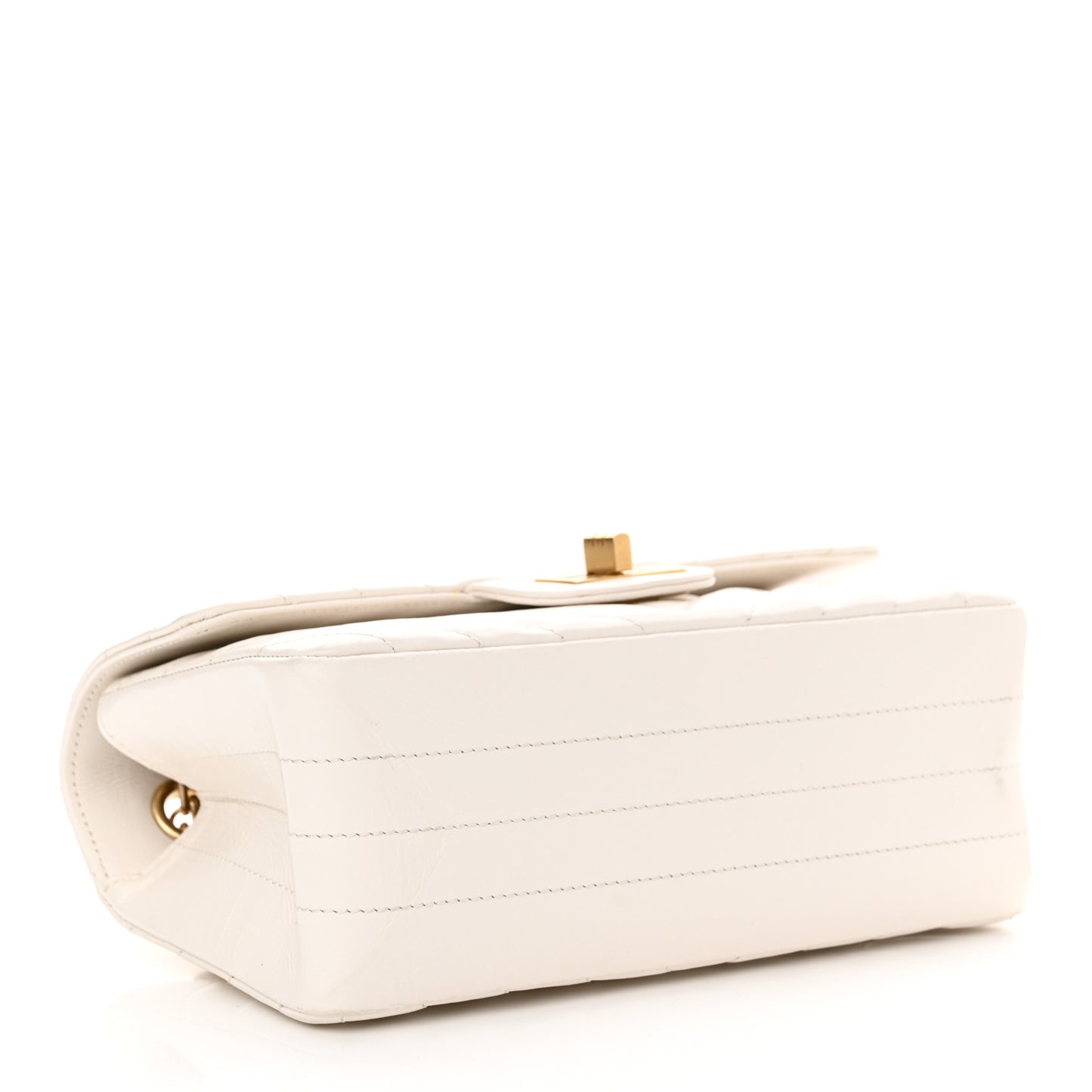 Aged Calfskin Chevron Quilted 2.55 Reissue Mini Flap White