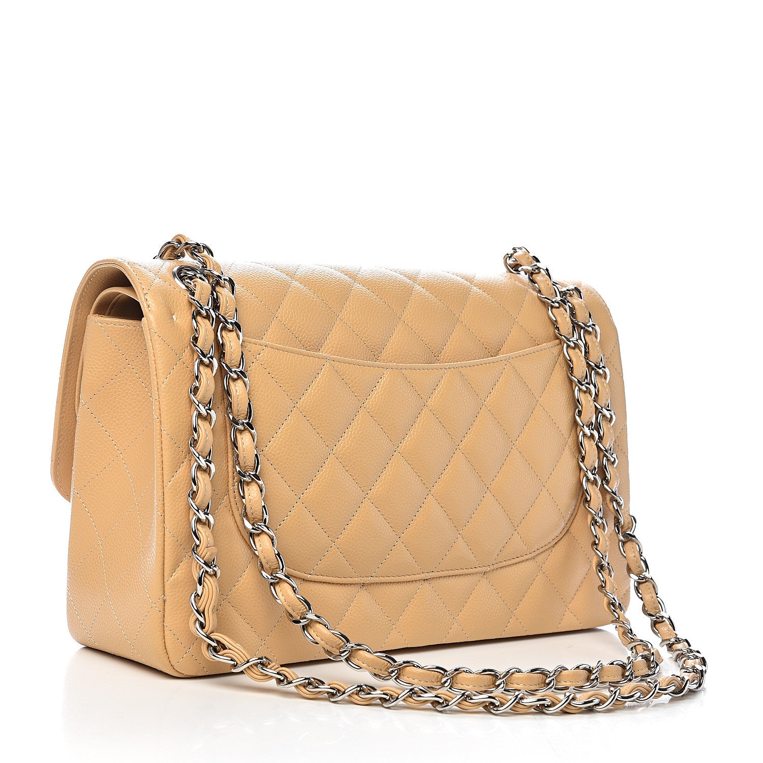 Chanel Caviar Quilted Jumbo Double Flap Beige 2 of 10
