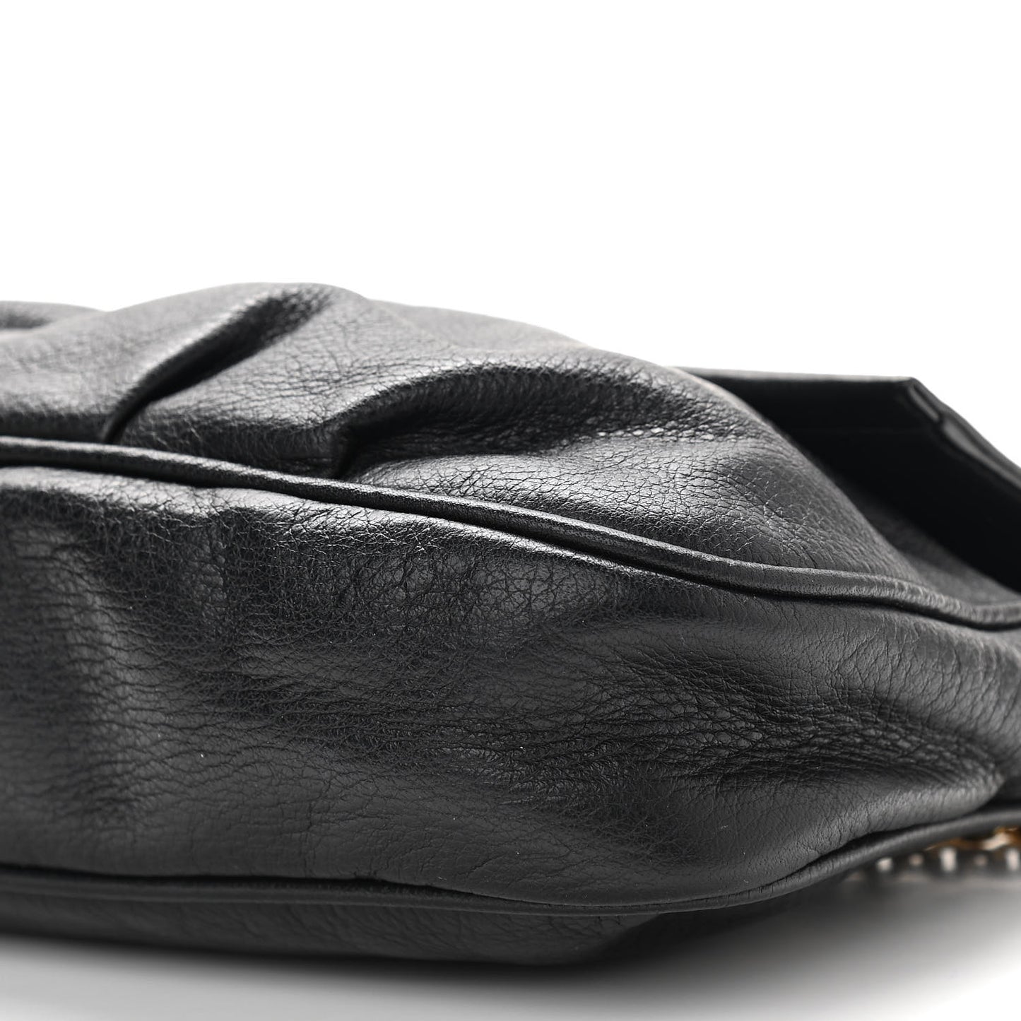 Vitello Flamingo Fendista Pouchette Crossbody Black