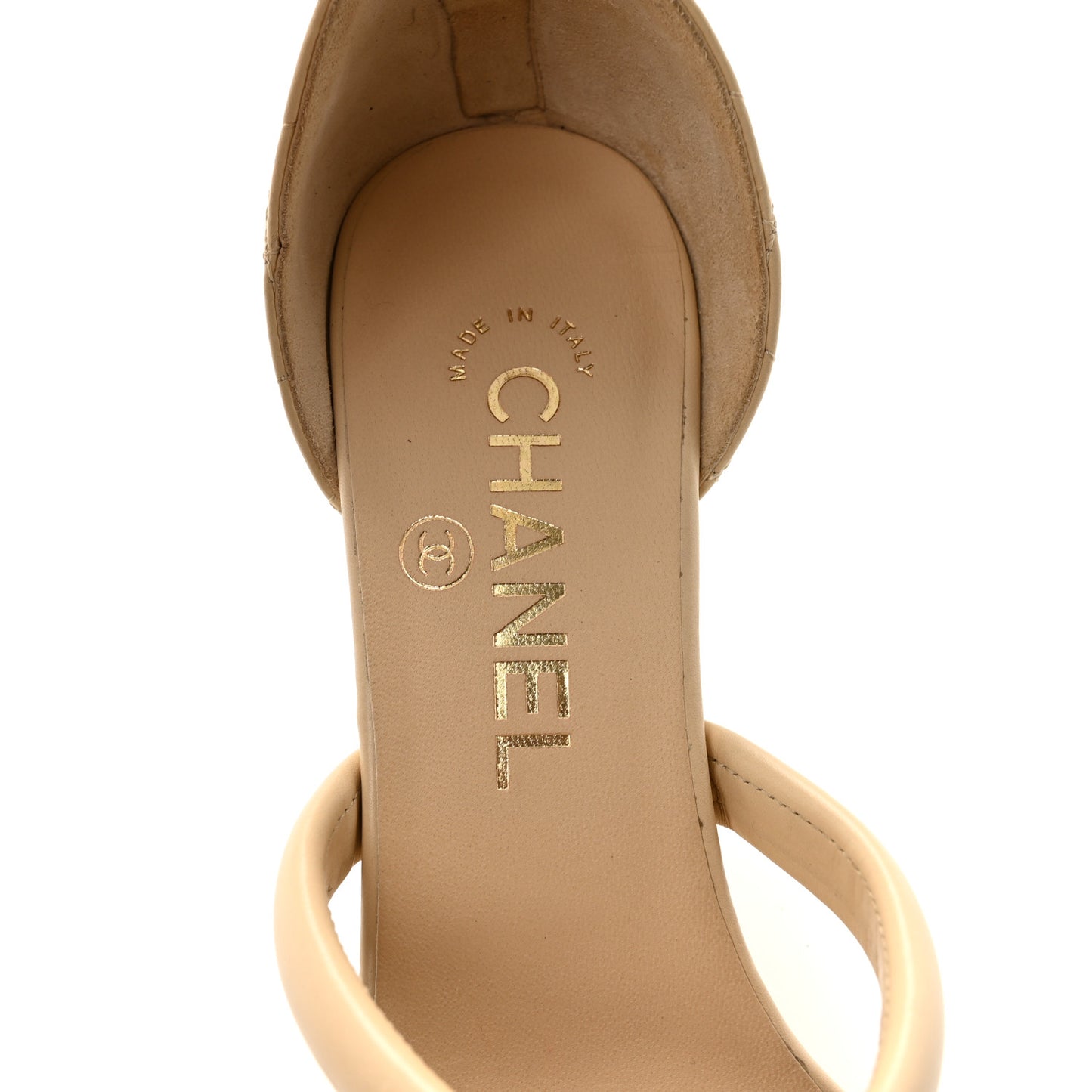 Calfskin Charms Wedge Sandals 36.5 Beige