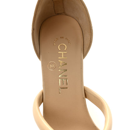 Chanel Calfskin Charms Wedge Sandals 36.5 Beige 7 of 11