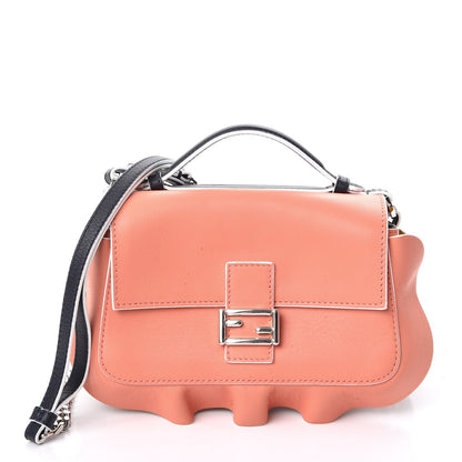 Fendi Vitello Dolce Waves Tri-Color Micro Double Baguette Blue Notte Chantilly 5 of 17