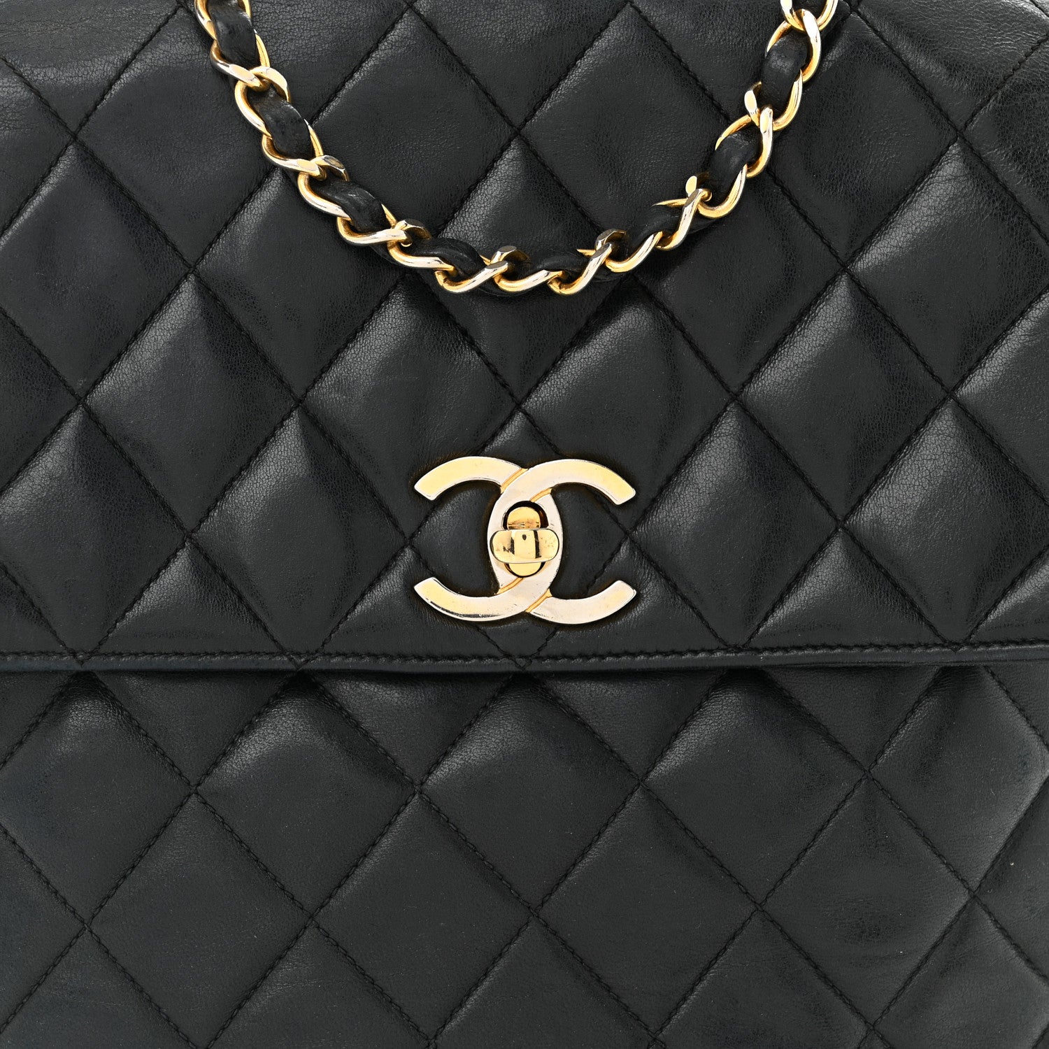 Chanel Lambskin Quilted Mini Flap Shoulder Bag Black 9 of 13
