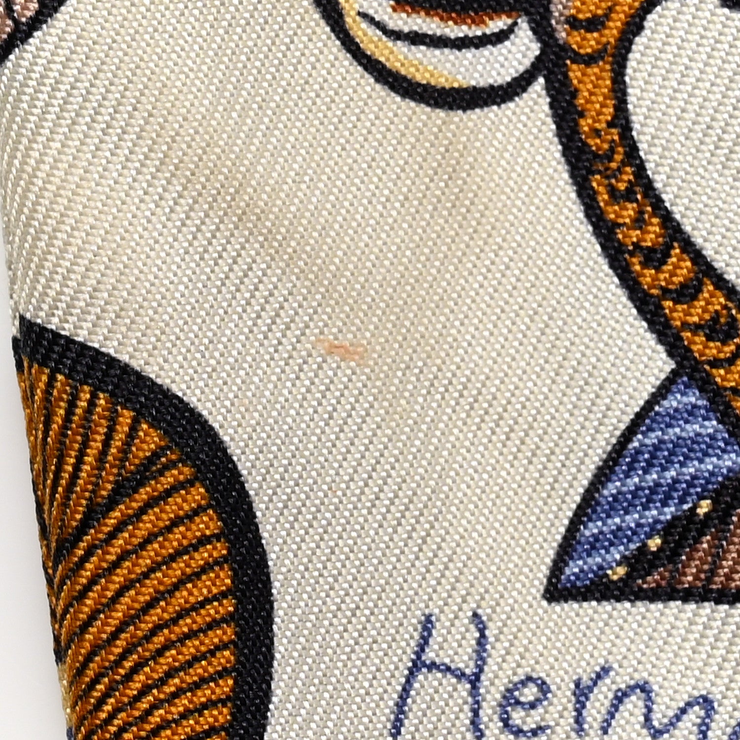 Hermes Silk Tree Of Song Twilly Creme Mauve Ocre 6 of 6