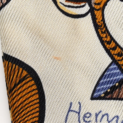 Hermes Silk Tree Of Song Twilly Creme Mauve Ocre 6 of 6
