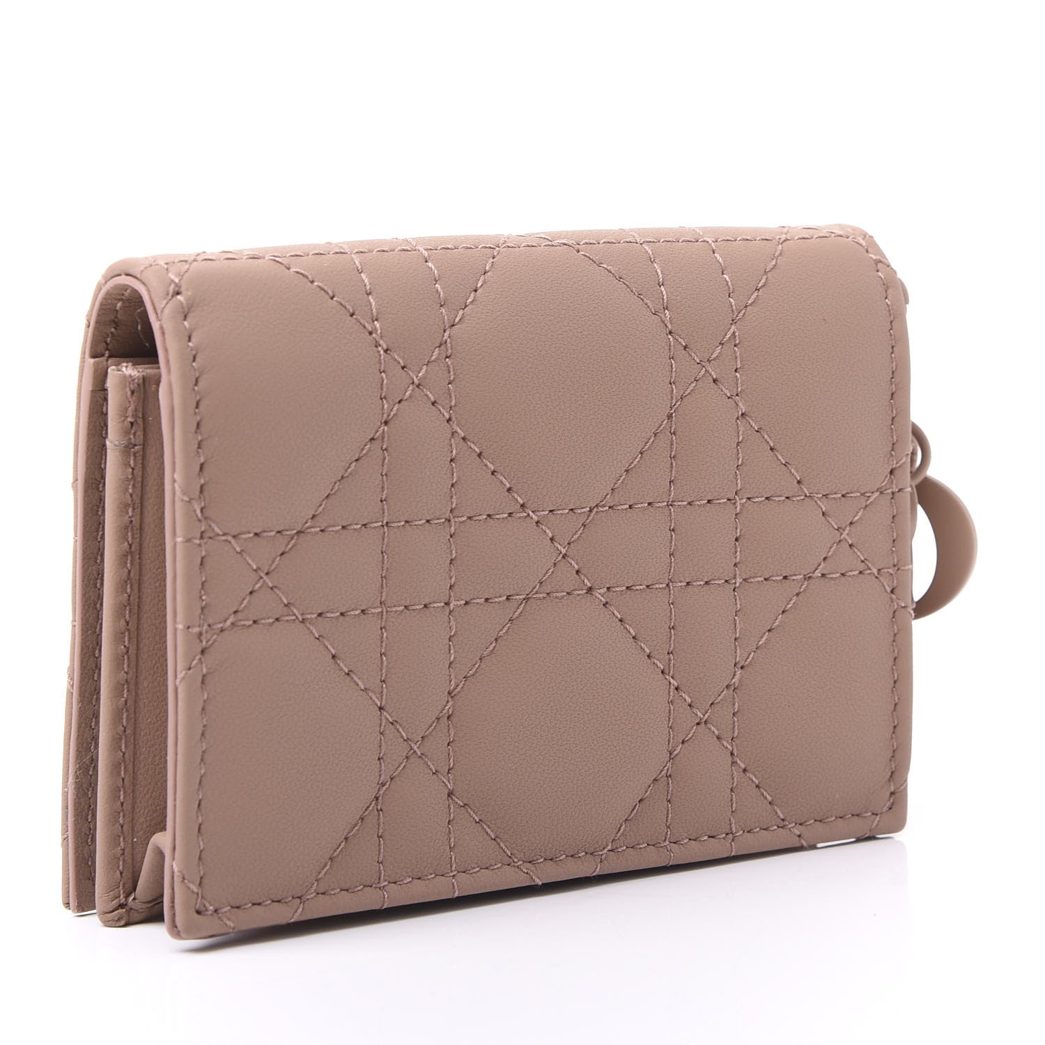 Christian Dior Ultra Matte Calfskin Cannage Small Lady Dior Flap Card Holder Beige 2 of 10