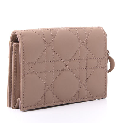 Christian Dior Ultra Matte Calfskin Cannage Small Lady Dior Flap Card Holder Beige 2 of 10