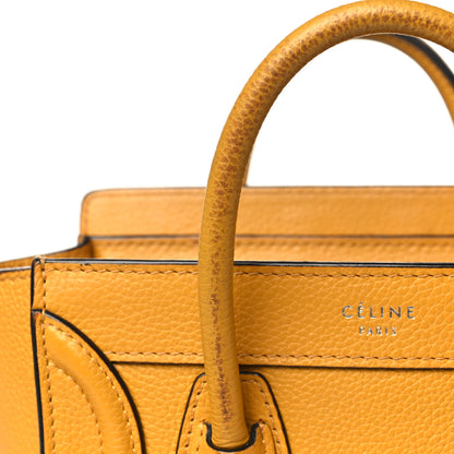 Celine Drummed Calfskin Nano Luggage Ocre 14 of 17
