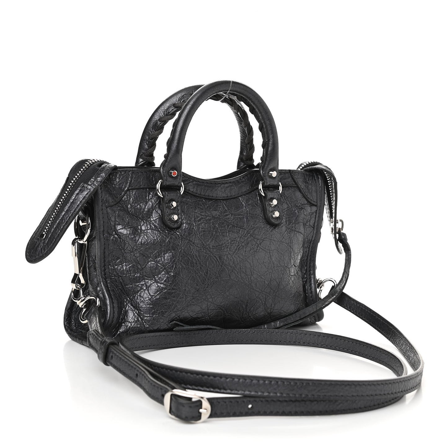 Agneau Classic Silver Hardware Nano City Anthracite