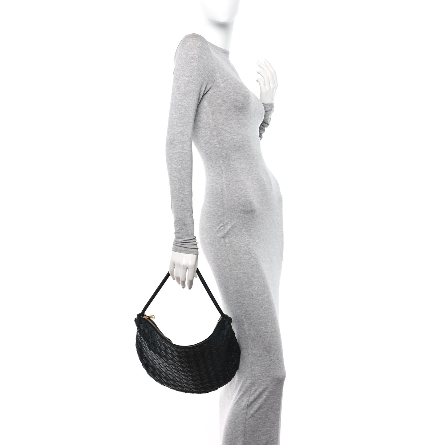 Nappa Intrecciato Medium Turn Pouch Black