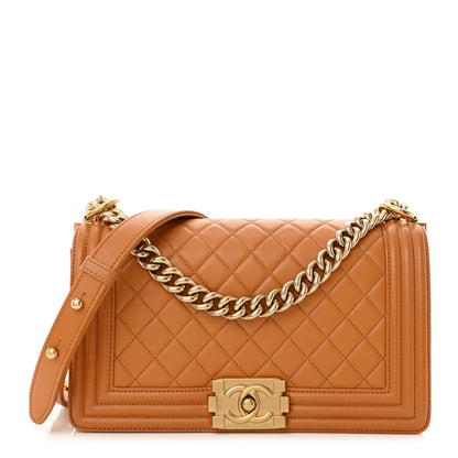 Chanel Lambskin Quilted Medium Boy Flap Yellow 1 of 11