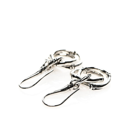 John Hardy Sterling Silver Bamboo Circle Drop Earrings 3 of 4