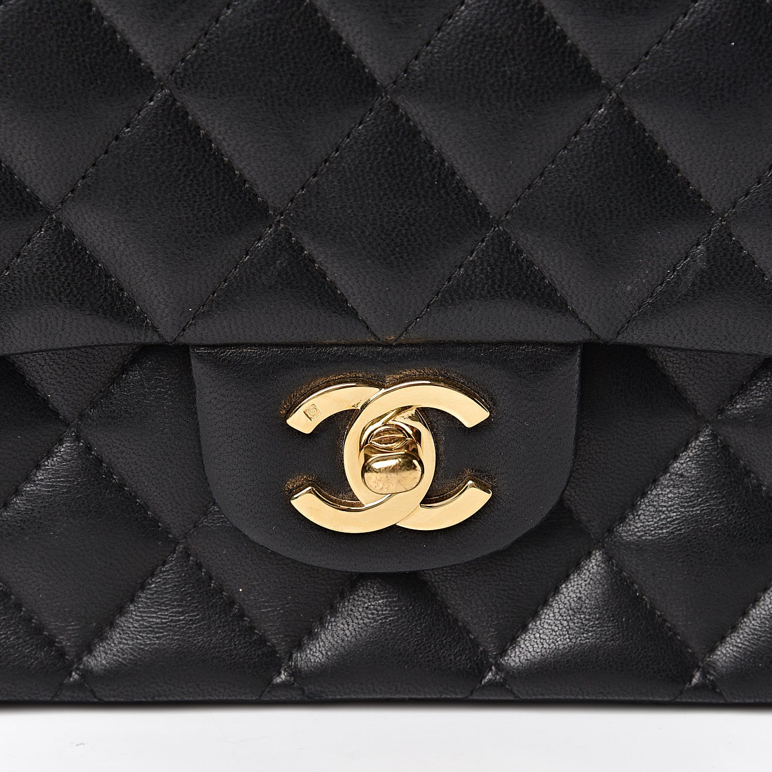 Chanel Lambskin Quilted Medium Double Flap Black 10 of 11