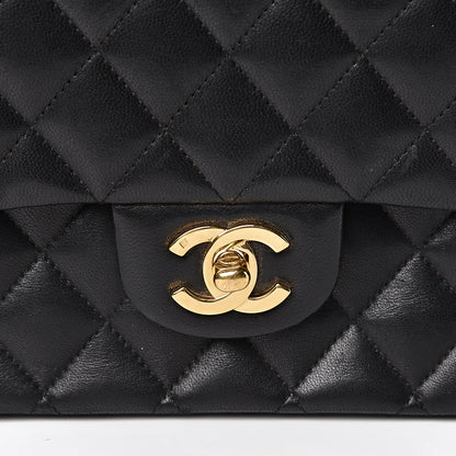 Chanel Lambskin Quilted Medium Double Flap Black 10 of 11