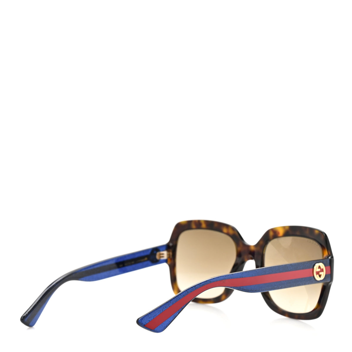 Gucci Acetate Square Frame Web Glitter Sunglasses GG0036S  display picture 1