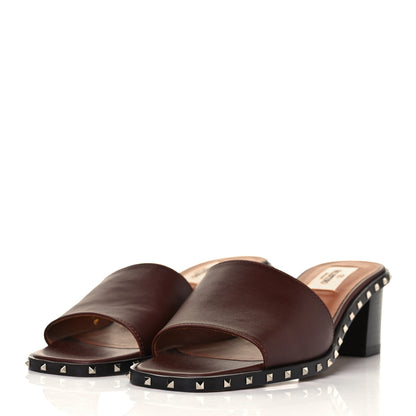 Valentino Garavani Nappa Soul Rockstud 55mm Slide Sandals 36 Brown 3 of 11