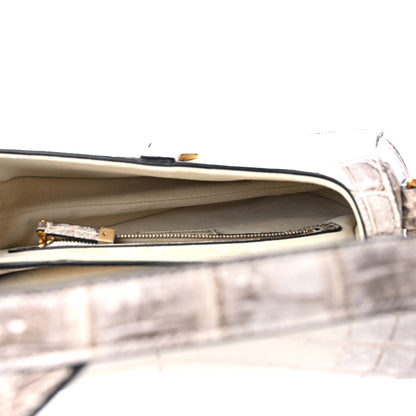 Christian Dior Niloticus Crocodile Himalaya Saddle Bag Latte 5 of 9