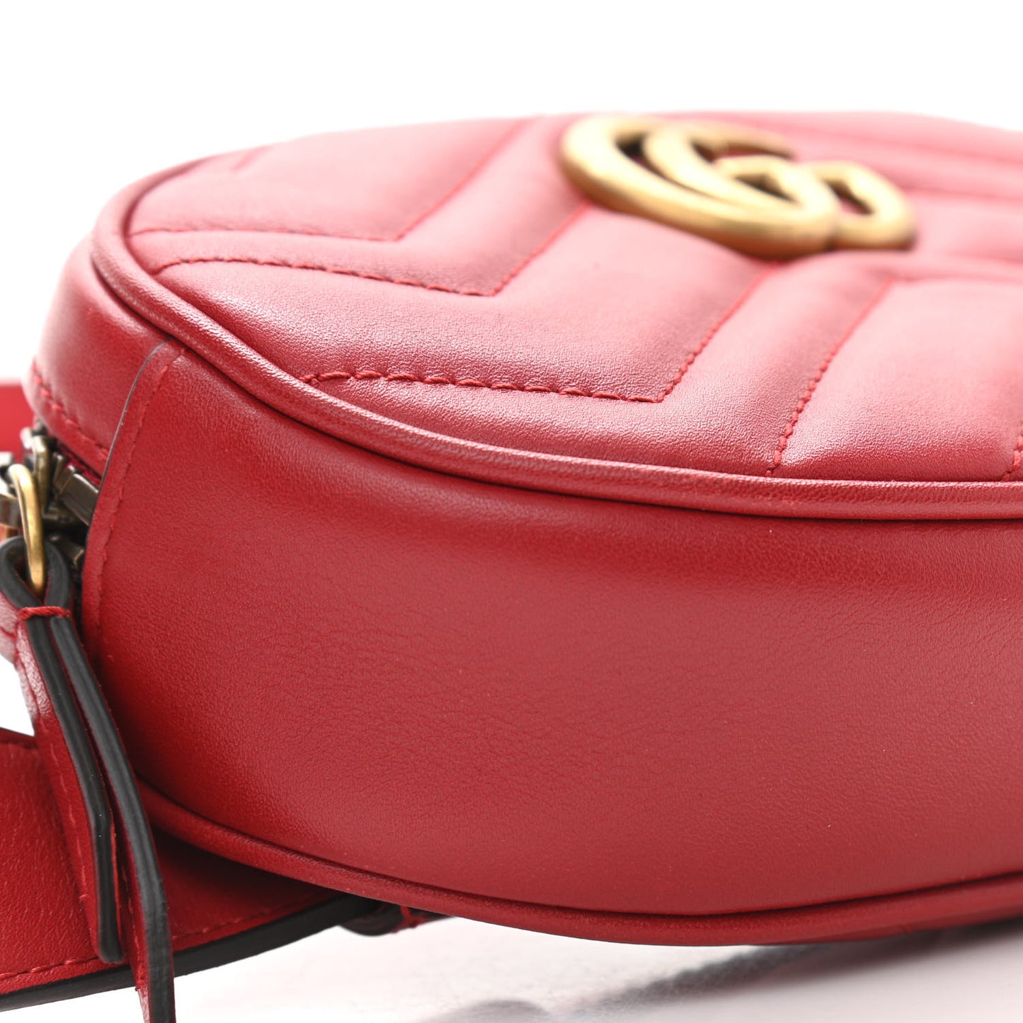 Calfskin Matelasse GG Marmont Belt Bag 85 34 Hibiscus Red