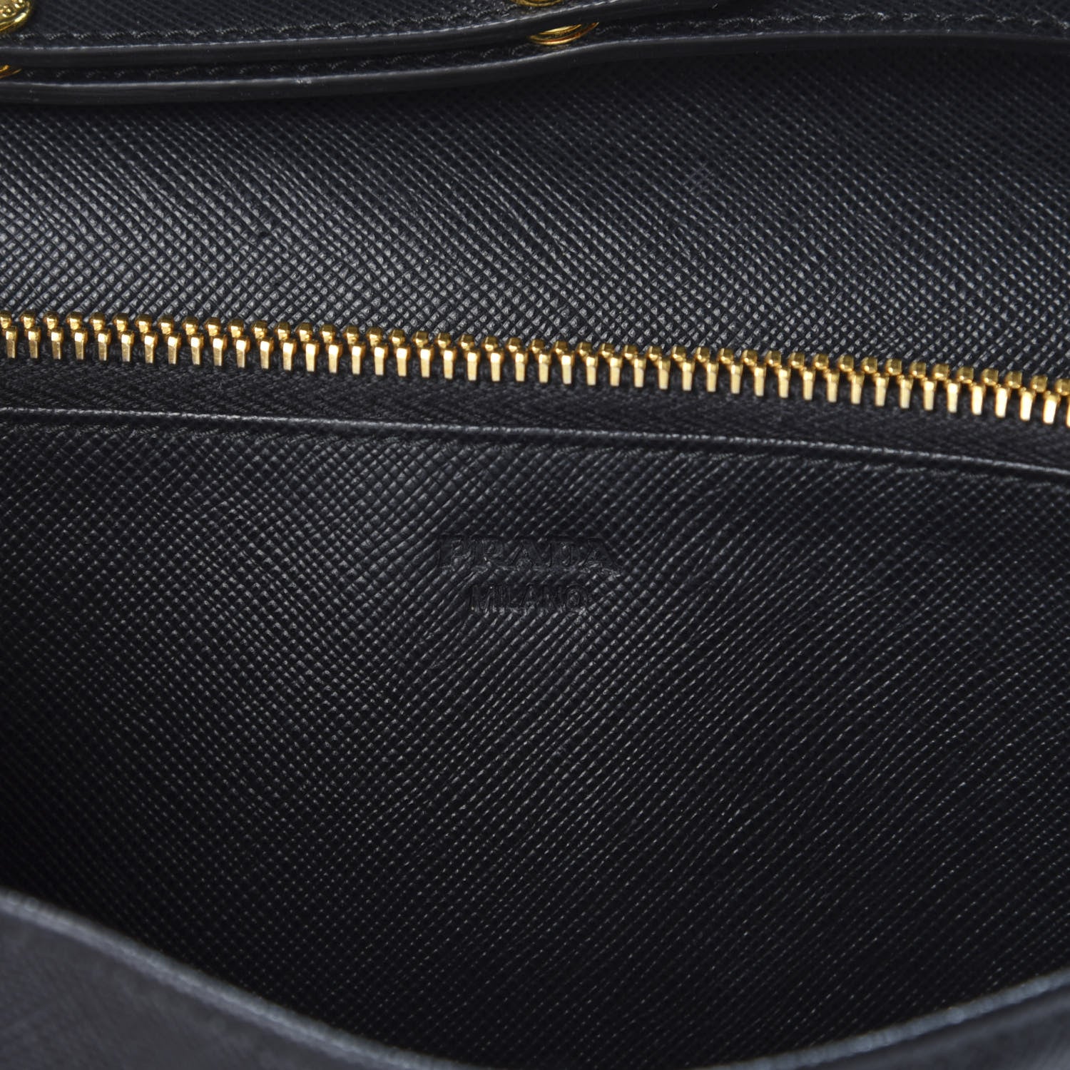 Prada Saffiano Metal Flap Wallet With Strap Black 7 of 9