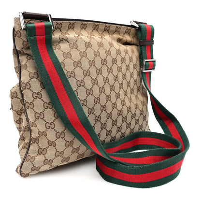 Gucci Monogram Web Medium Double Pocket Messenger Bag Dark Brown 3 of 11