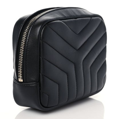 Saint Laurent Lambskin Y Quilted Monogram Loulou Cosmetic Case Black 3 of 6
