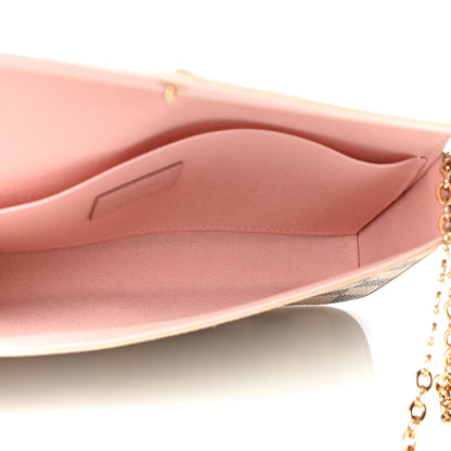 Louis Vuitton Damier Azur Pochette Felicie Chain Wallet Rose Ballerine 6 of 14