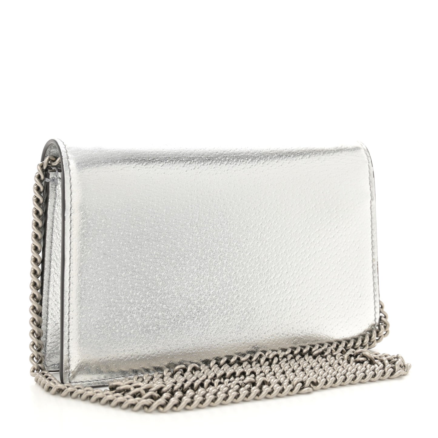 Metallic Calfskin Super Mini Dionysus Shoulder Bag Silver
