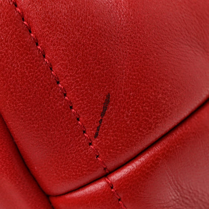 Saint Laurent Lambskin Quilted Small Loulou Puffer Monogram Chain Satchel Red 11 of 11
