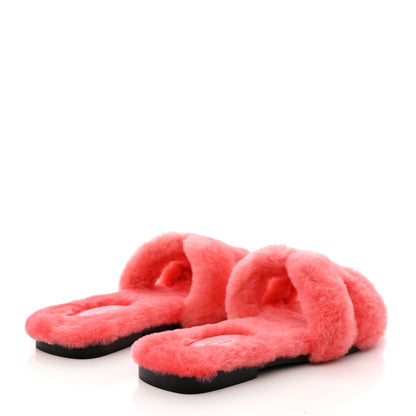 Hermes Woolskin Oran Sandals 36 Rose Du Desert 4 of 8