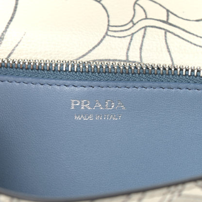 Prada X JAMES JEAN Glace Calfskin Rabbit Print Wallet On Chain Opaline 5 of 8