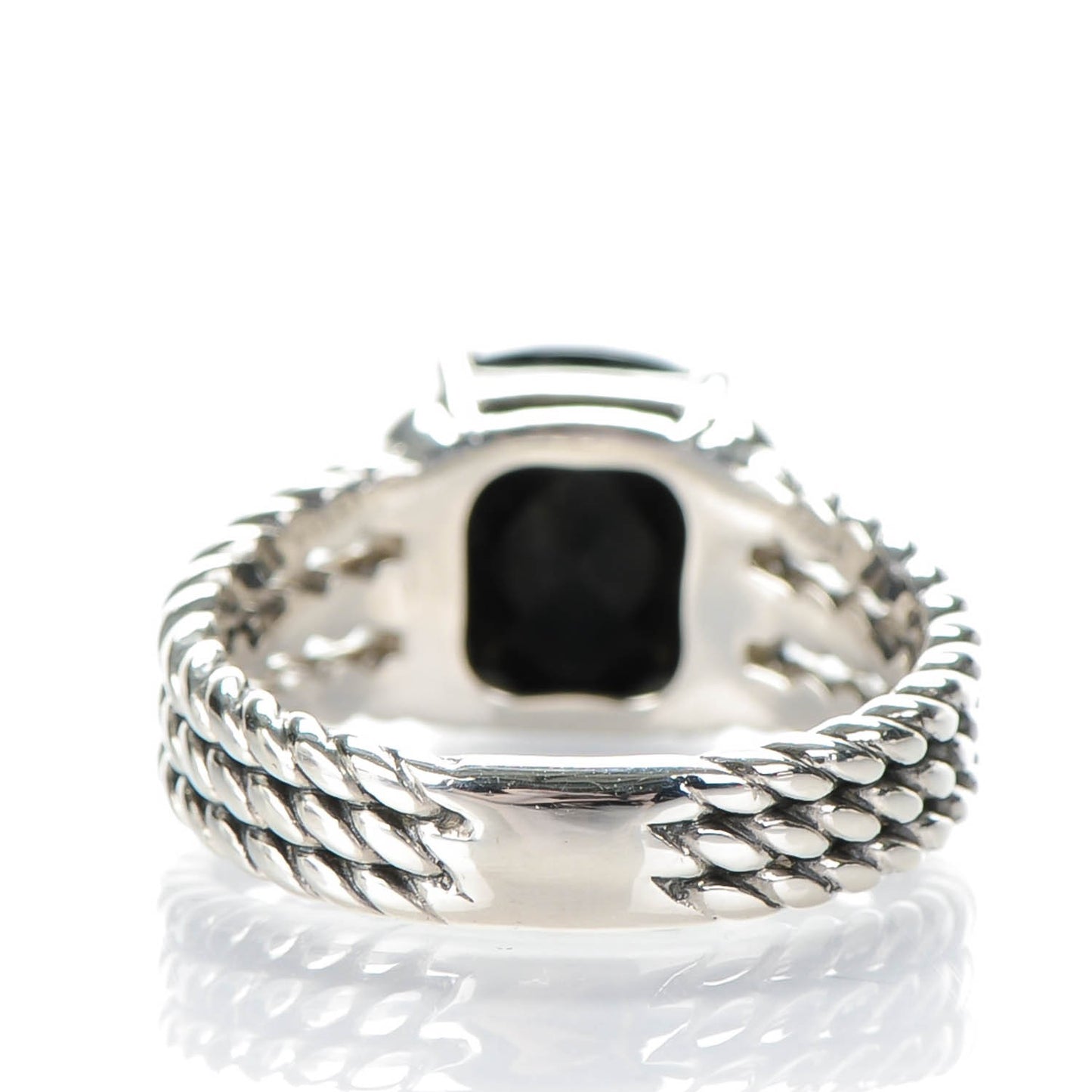 Sterling Silver Diamond Black Onyx 10mm Petite Wheaton Ring 53 6.5