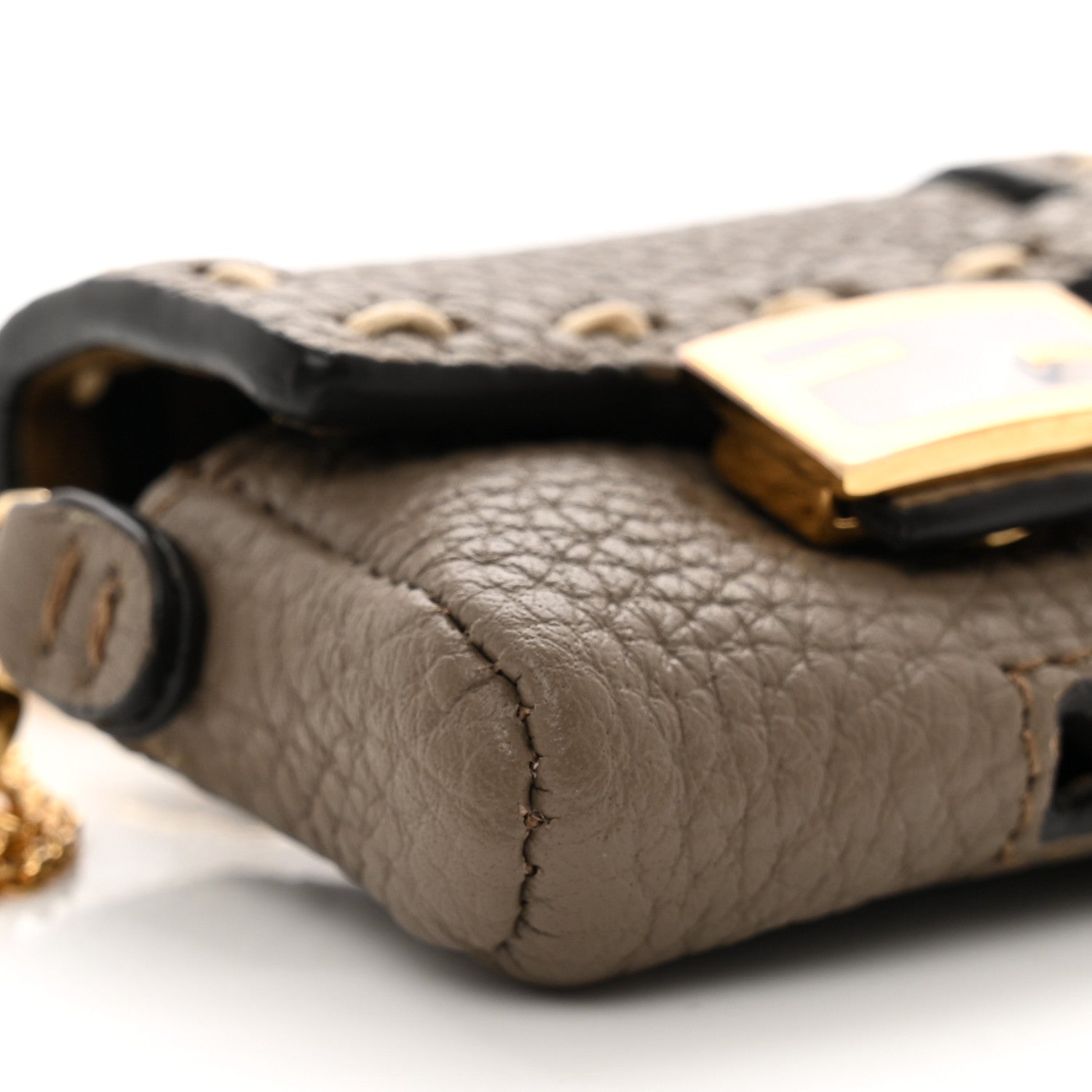 Fendi Cuoio Romano Selleria AirPods Pro Chain Baguette Charm Taupe 7 of 9