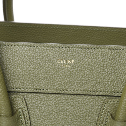 Celine Drummed Calfskin Micro Luggage Light Khaki 6 of 9