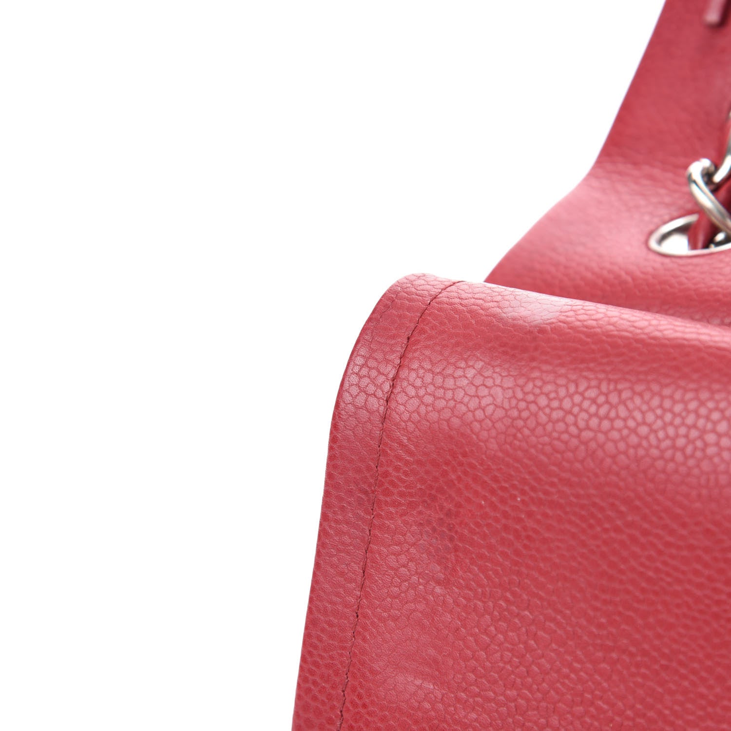 Chanel Caviar Quilted Jumbo Double Flap Dark Red 8 of 13