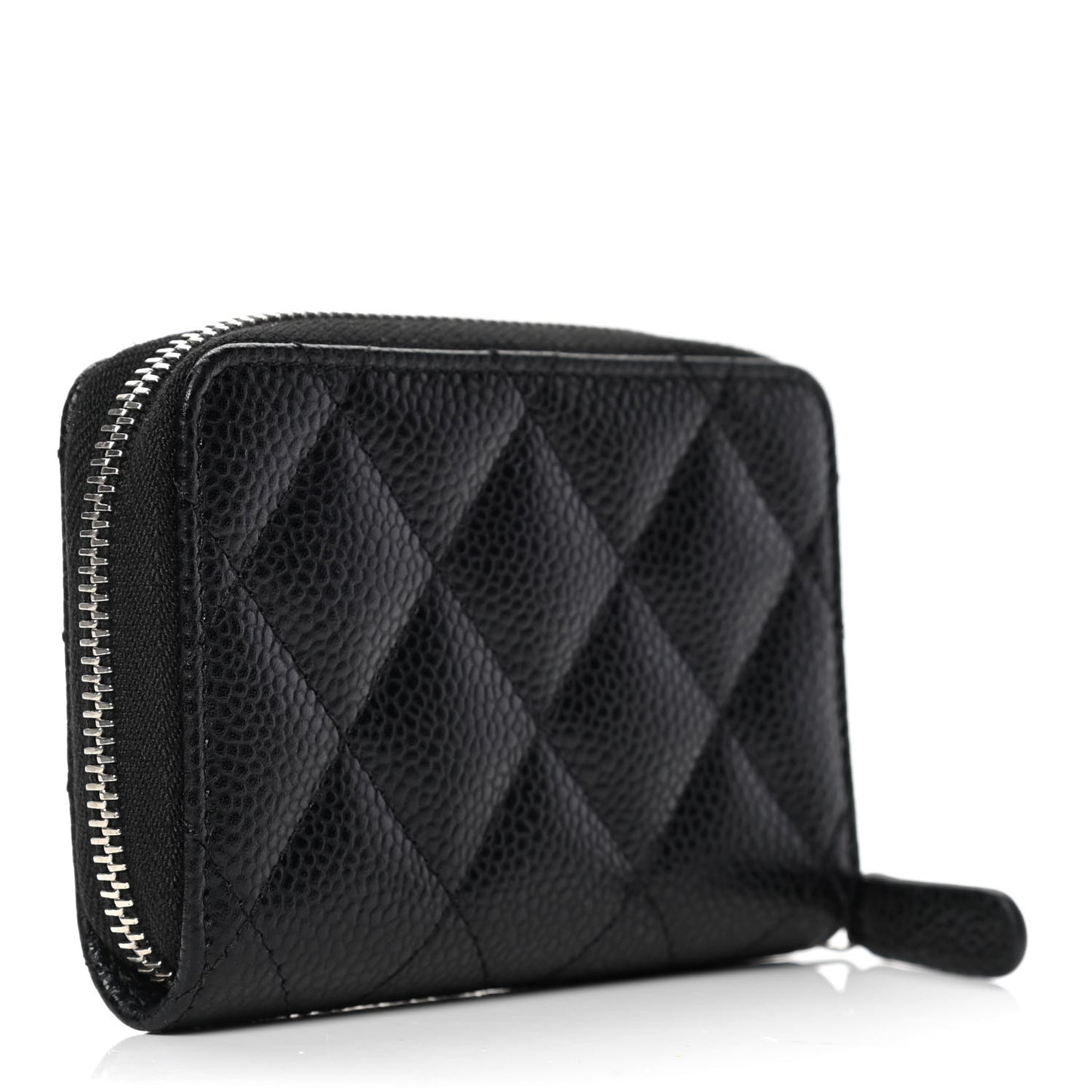 Caviar Quilted Zip Coin Purse Black