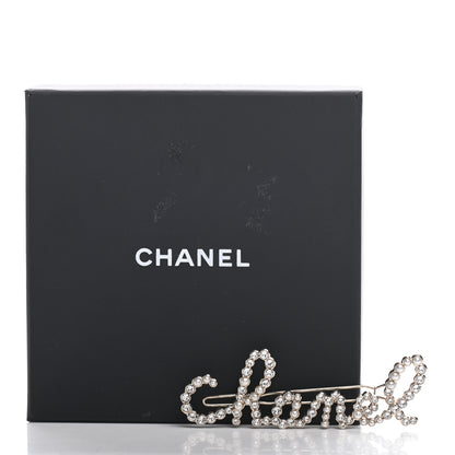 Chanel Metal Glass Swirling Pearls Hair Clip Gold 4 of 4