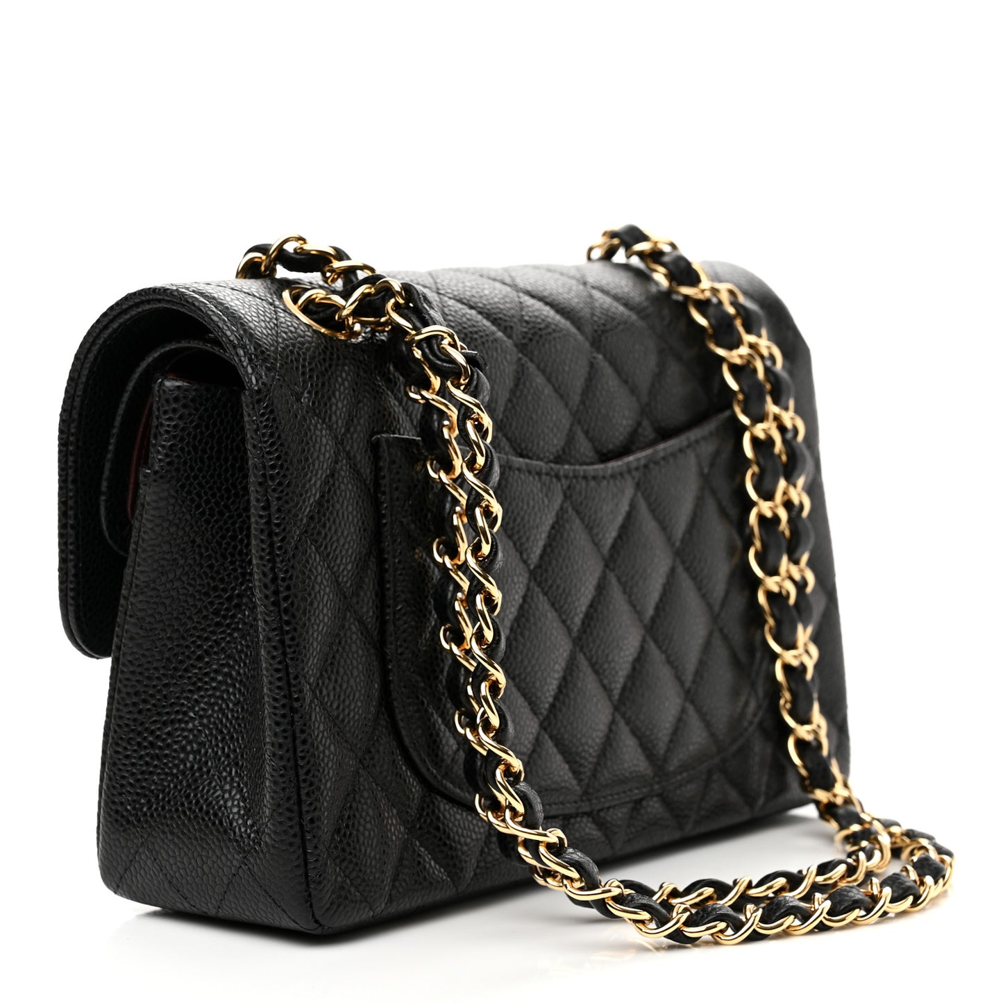 Caviar Quilted Small Double Flap Black