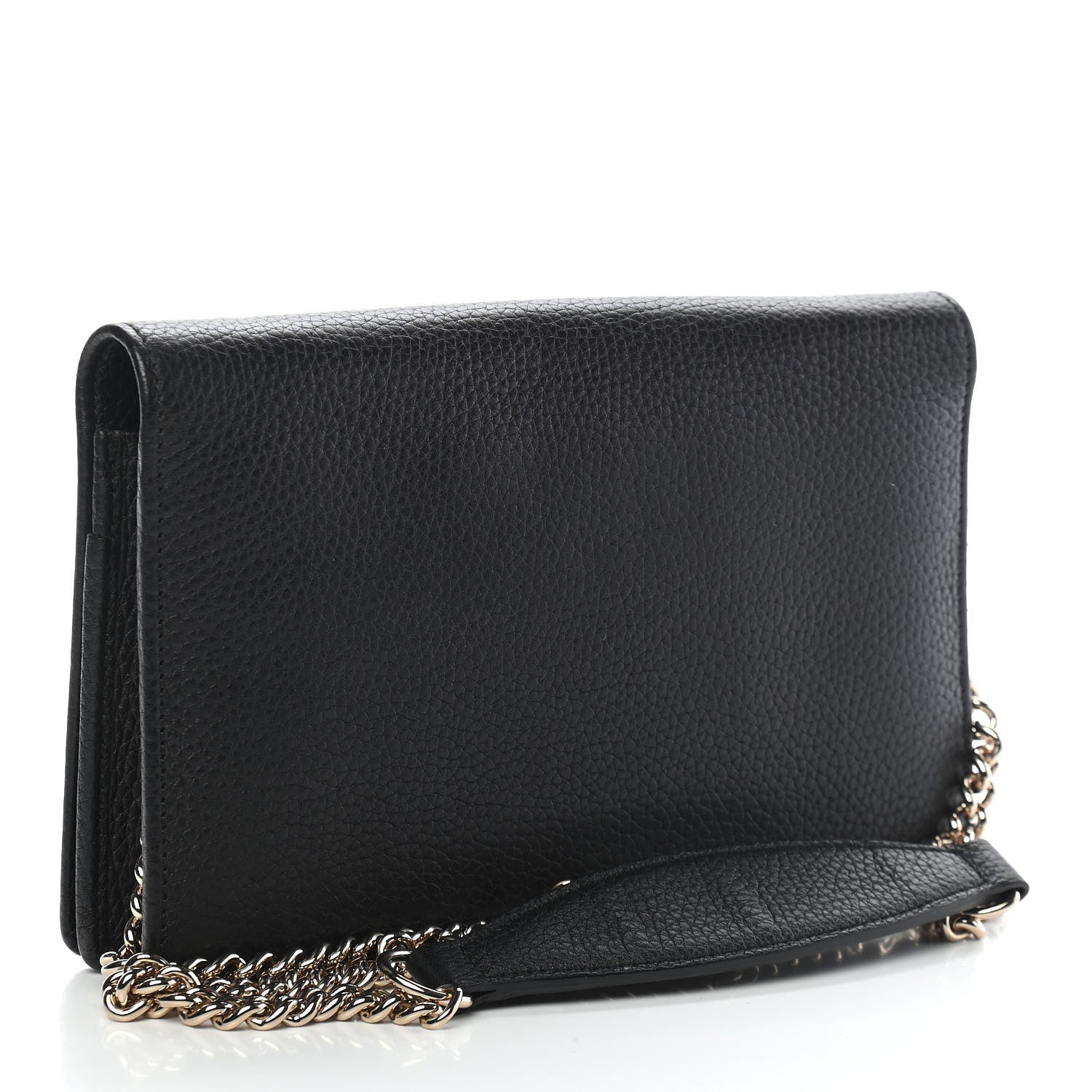 Gucci Pebbled Calfskin Soho Wallet on Chain Black 3 of 8