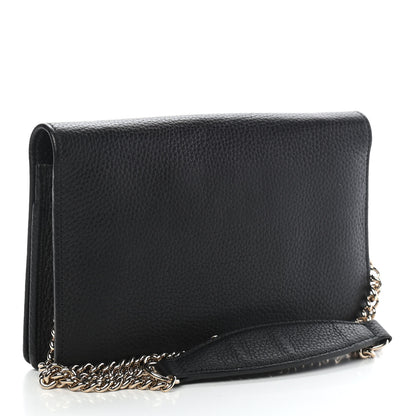 Gucci Pebbled Calfskin Soho Wallet on Chain Black 3 of 8