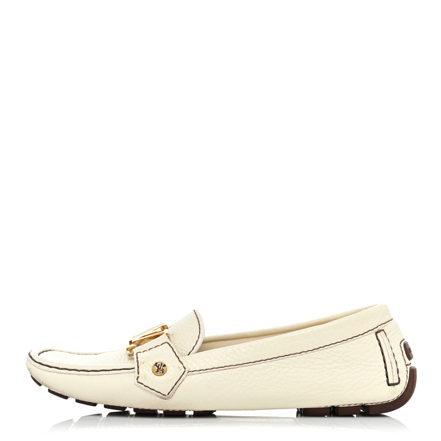 Calfskin Mens Monte Carlo Car Shoe Moccasin Loafers 36.5 White
