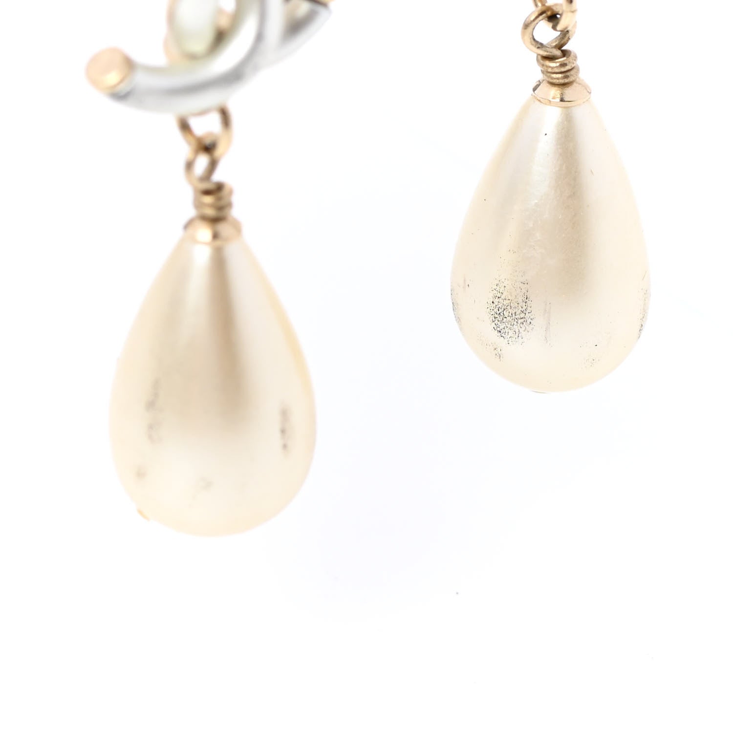 Chanel Pearl CC Drop Earrings Gold 3 of 5
