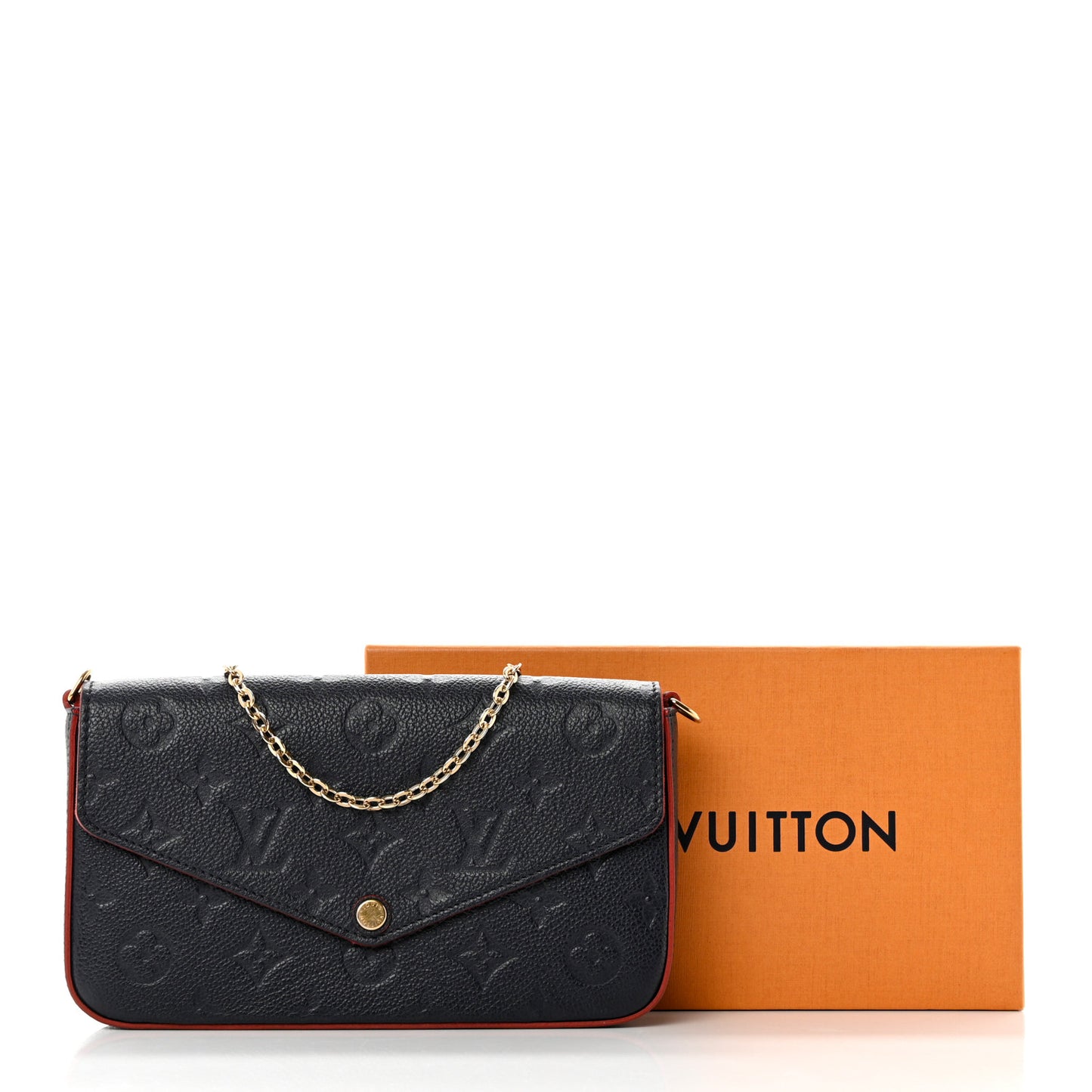 Empreinte Pochette Felicie Chain Wallet Marine Rouge