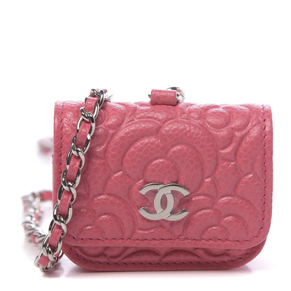 Chanel Caviar Camellia Embossed Airpods Case Pink 1 of 12