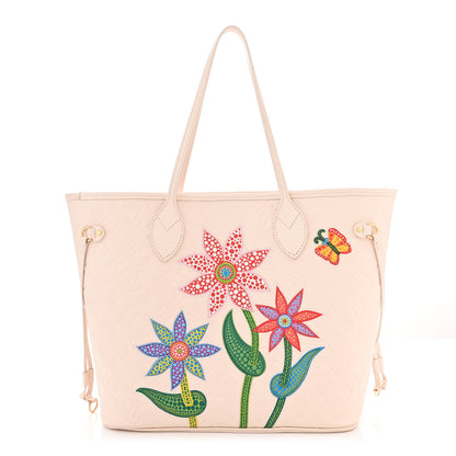 Louis Vuitton LV X YK Empreinte Inlaid Kusama Flowers Neverfull MM Quartz 1 of 10