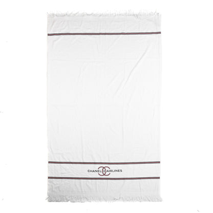 Chanel Cotton CC Chanel Airlines Beach Towel White Navy Red 1 of 3